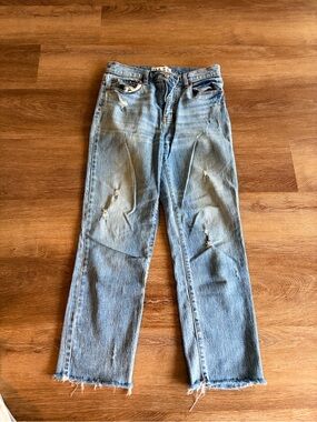 Light Wash Women's Boot Cut Jeans with Distressed Detail
